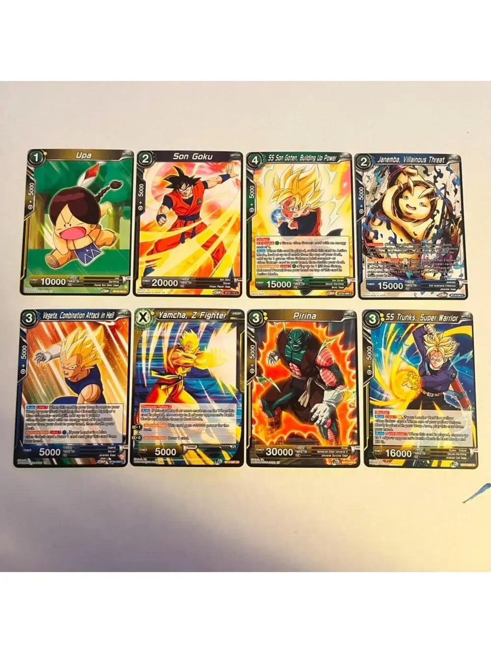 DragonBall Super Card Lot 8x - Goku Vegeta Trunks Goten Yamcha